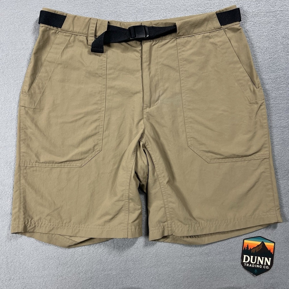 Mountain Hardwear Shorts Mens 32 Tan 8" Belted Hiking Outdoor Travel Stretch